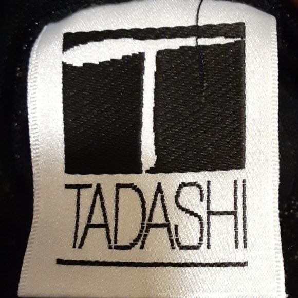 Tadashi black sequin top with sheer sleeves - Picture 3 of 3